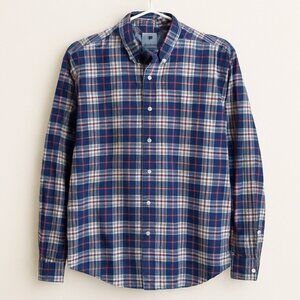 Izod Blue and Red Plaid Casual Shirt